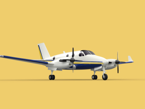 BUSINESS EXECUTIVE JET AIRPLANE AIRCRAFT TURBOPROP TWIN ENGINE 3D Модель
