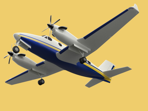 BUSINESS EXECUTIVE JET AIRPLANE AIRCRAFT TURBOPROP TWIN ENGINE 3D Модель