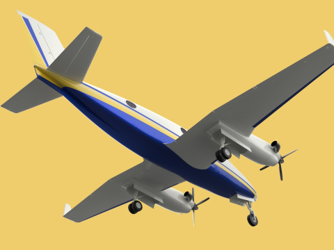 BUSINESS EXECUTIVE JET AIRPLANE AIRCRAFT TURBOPROP TWIN ENGINE 3D Модель