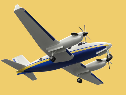 BUSINESS EXECUTIVE JET AIRPLANE AIRCRAFT TURBOPROP TWIN ENGINE 3D Модель