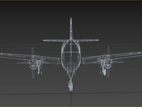 BUSINESS EXECUTIVE JET AIRPLANE AIRCRAFT TURBOPROP TWIN ENGINE 3D Модель