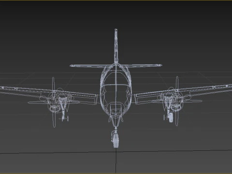 BUSINESS EXECUTIVE JET AIRPLANE AIRCRAFT TURBOPROP TWIN ENGINE 3D Model