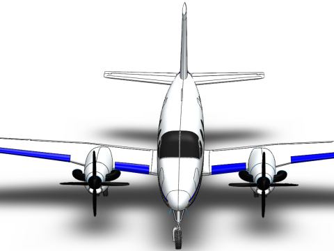 BUSINESS EXECUTIVE JET AIRPLANE AIRCRAFT TURBOPROP TWIN ENGINE 3D Модель
