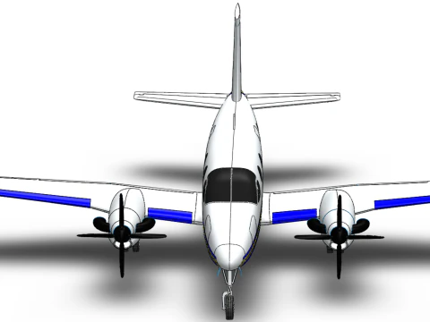 BUSINESS EXECUTIVE JET AIRPLANE AIRCRAFT TURBOPROP TWIN ENGINE 3D Model