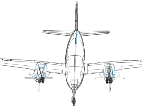 BUSINESS EXECUTIVE JET AIRPLANE AIRCRAFT TURBOPROP TWIN ENGINE 3D Модель