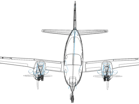 BUSINESS EXECUTIVE JET AIRPLANE AIRCRAFT TURBOPROP TWIN ENGINE 3D Model