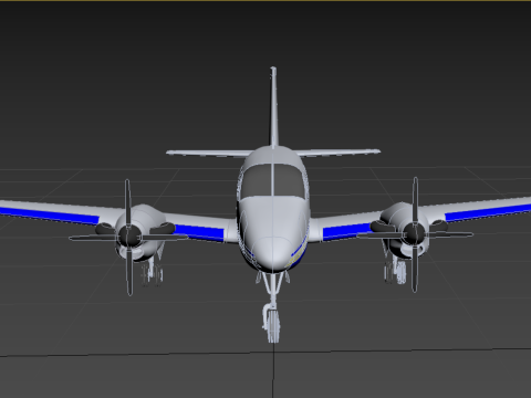 BUSINESS EXECUTIVE JET AIRPLANE AIRCRAFT TURBOPROP TWIN ENGINE 3D Модель