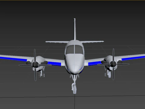 BUSINESS EXECUTIVE JET AIRPLANE AIRCRAFT TURBOPROP TWIN ENGINE 3D Model