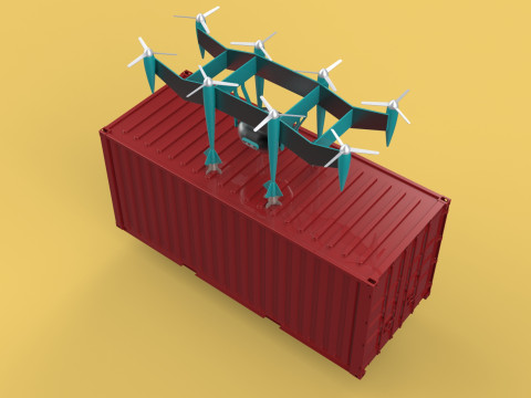 HEAVY DRONE DELIVERY AIR CARGO CONTAINER CARRYING SHIPPING BOX 3D-Modell