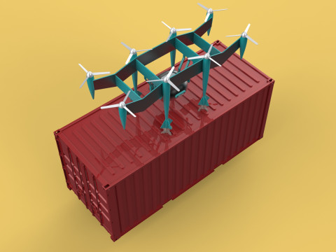 HEAVY DRONE DELIVERY AIR CARGO CONTAINER CARRYING SHIPPING BOX 3D-Modell