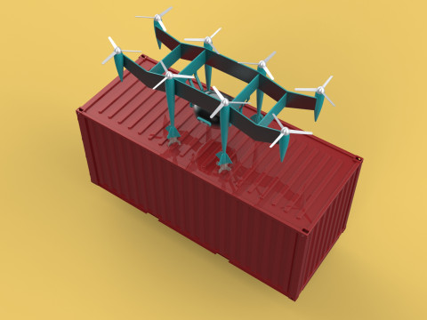 HEAVY DRONE DELIVERY AIR CARGO CONTAINER CARRYING SHIPPING BOX 3D-Modell