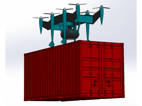 HEAVY DRONE DELIVERY AIR CARGO CONTAINER CARRYING SHIPPING BOX 3D-Modell