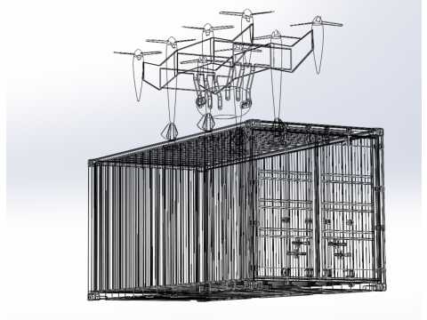 HEAVY DRONE DELIVERY AIR CARGO CONTAINER CARRYING SHIPPING BOX 3D-Modell
