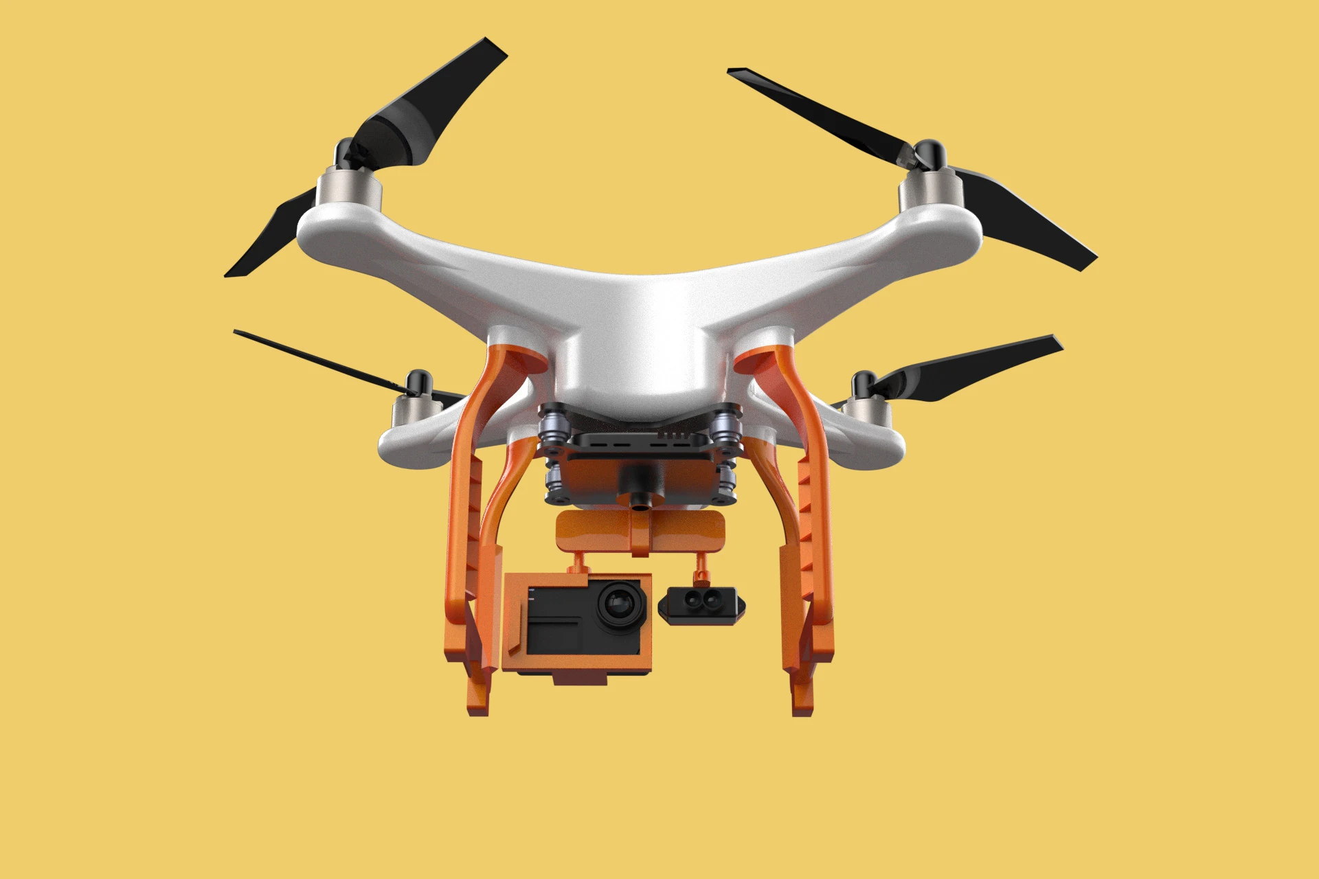 UAV LIDAR DRONE QUADCOPTER SCANNER SURVEYING EXPLORING MAPPING 3D Model .c4d .max .obj .3ds .fbx .stl .blend 