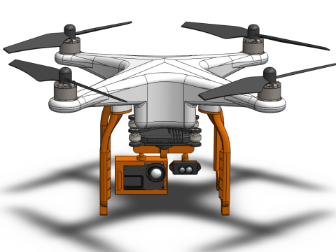 UAV LIDAR DRONE QUADCOPTER SCANNER SURVEYING EXPLORING MAPPING 3D Model