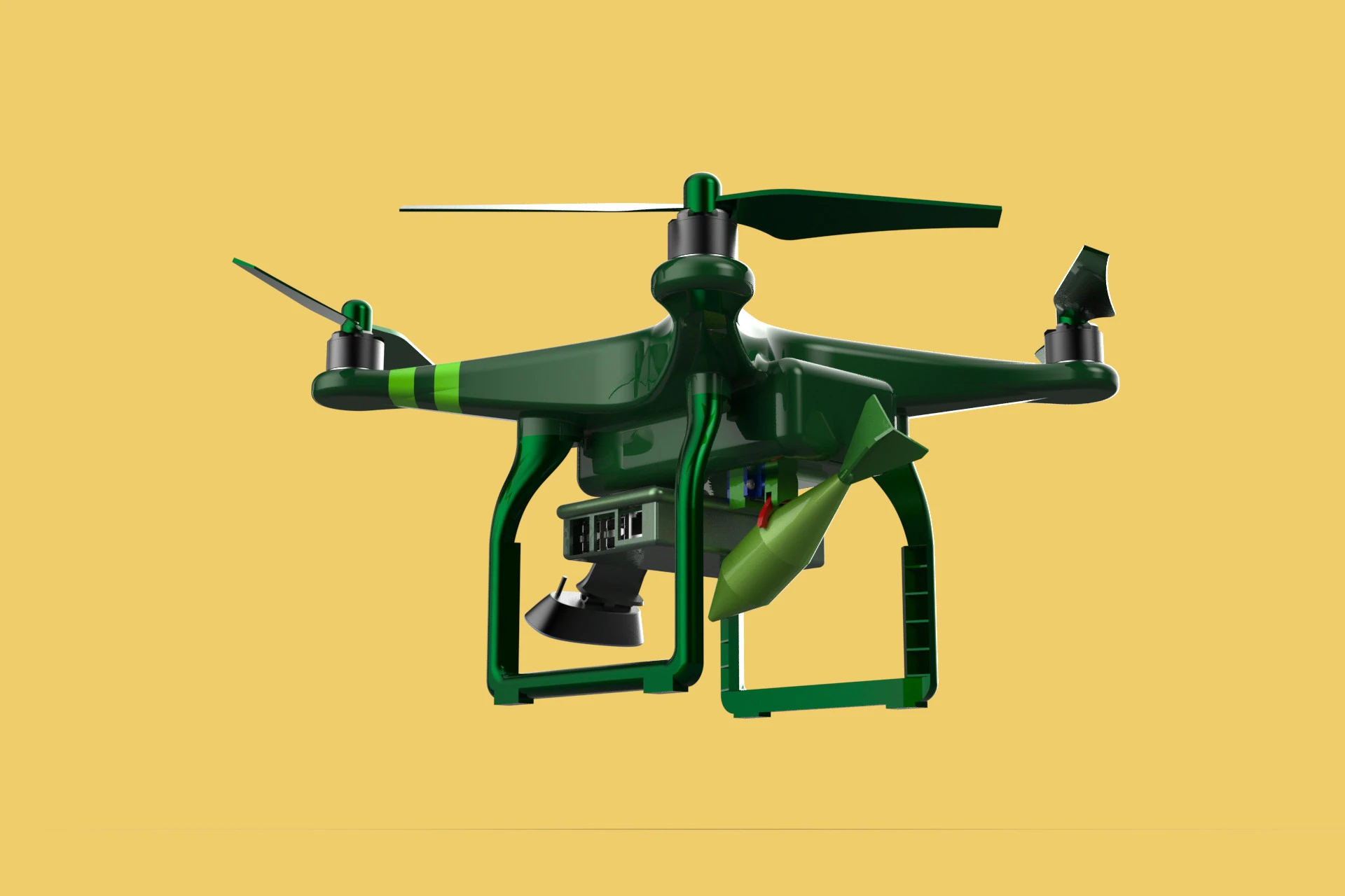 MILITARY UAV DRONE QUADCOPTER MISSILE TORPEDO AIR BOMB COMBAT 3D Model .c4d .max .obj .3ds .fbx .stl .blend 