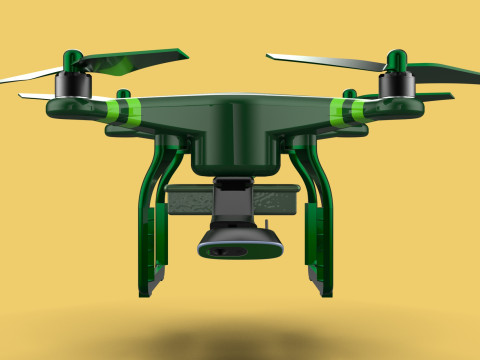 MILITARY UAV DRONE QUADCOPTER MISSILE TORPEDO AIR BOMB COMBAT 3D Model