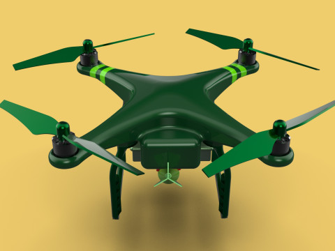 MILITARY UAV DRONE QUADCOPTER MISSILE TORPEDO AIR BOMB COMBAT 3D Model