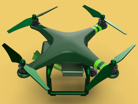MILITARY UAV DRONE QUADCOPTER MISSILE TORPEDO AIR BOMB COMBAT 3D Model