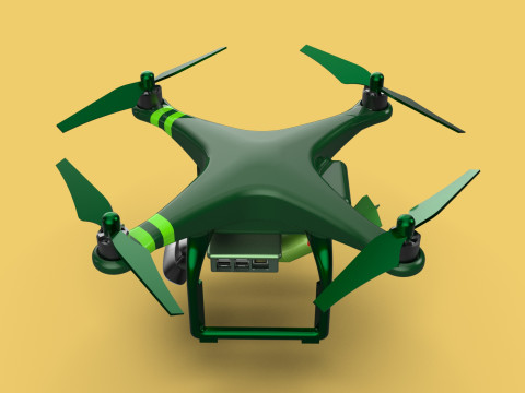 MILITARY UAV DRONE QUADCOPTER MISSILE TORPEDO AIR BOMB COMBAT 3D Model