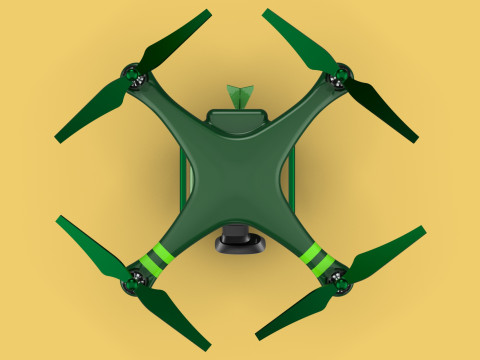 MILITARY UAV DRONE QUADCOPTER MISSILE TORPEDO AIR BOMB COMBAT 3D Model
