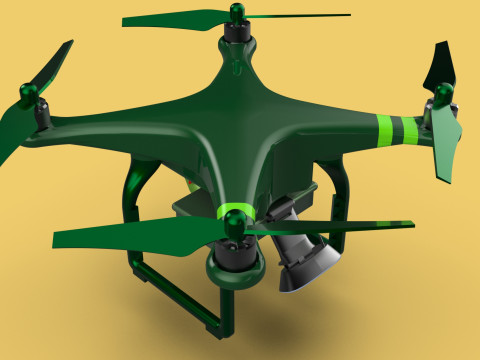 MILITARY UAV DRONE QUADCOPTER MISSILE TORPEDO AIR BOMB COMBAT 3D Model