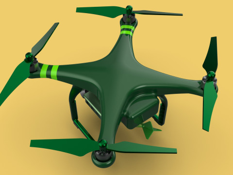 MILITARY UAV DRONE QUADCOPTER MISSILE TORPEDO AIR BOMB COMBAT 3D Model