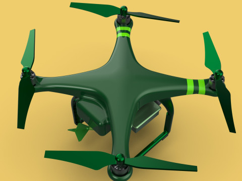 MILITARY UAV DRONE QUADCOPTER MISSILE TORPEDO AIR BOMB COMBAT 3D Model
