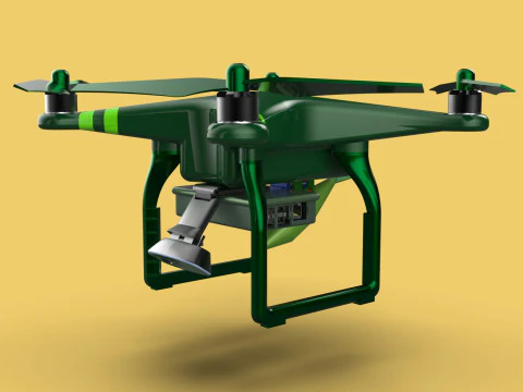 MILITARY UAV DRONE QUADCOPTER MISSILE TORPEDO AIR BOMB COMBAT 3D Model