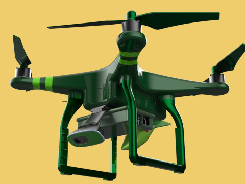 MILITARY UAV DRONE QUADCOPTER MISSILE TORPEDO AIR BOMB COMBAT 3D Model