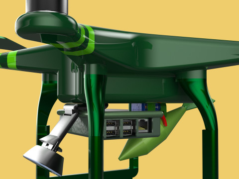 MILITARY UAV DRONE QUADCOPTER MISSILE TORPEDO AIR BOMB COMBAT 3D Model