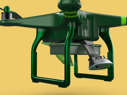 MILITARY UAV DRONE QUADCOPTER MISSILE TORPEDO AIR BOMB COMBAT 3D Model