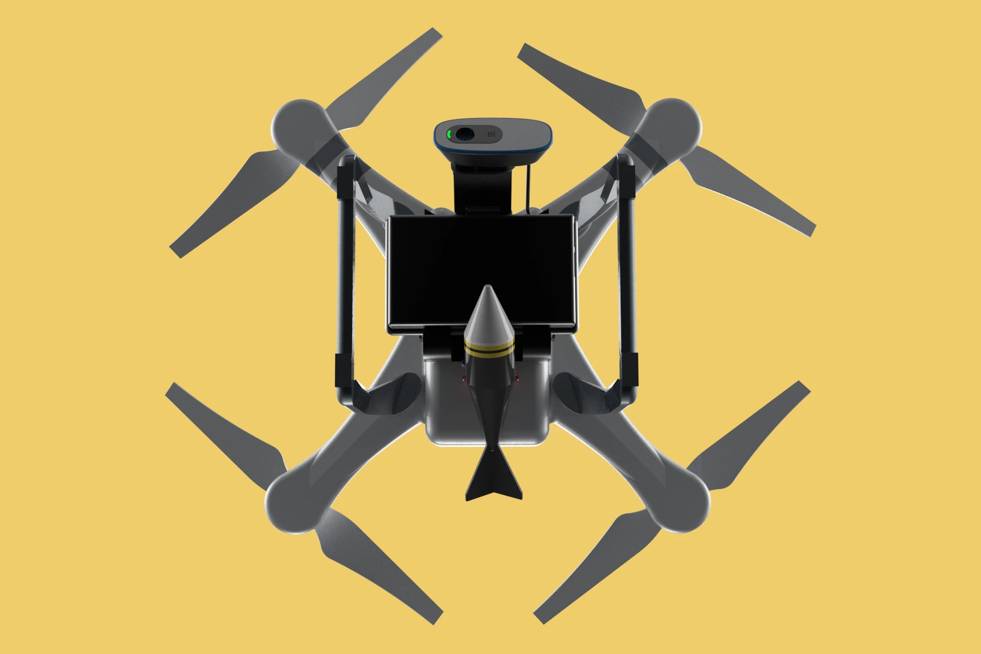 UCAV MILITARY DRONE QUADCOPTER MISSILE TORPEDO ANTI-TANK BOMBER 3D Model .c4d .max .obj .3ds .fbx .stl .blend