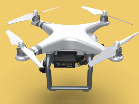 UCAV MILITARY DRONE QUADCOPTER MISSILE TORPEDO ANTI-TANK BOMBER Modello 3D