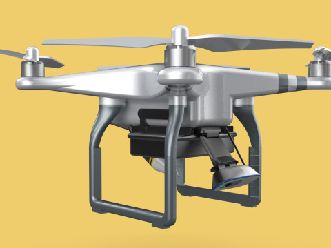 UCAV MILITARY DRONE QUADCOPTER MISSILE TORPEDO ANTI-TANK BOMBER Modello 3D