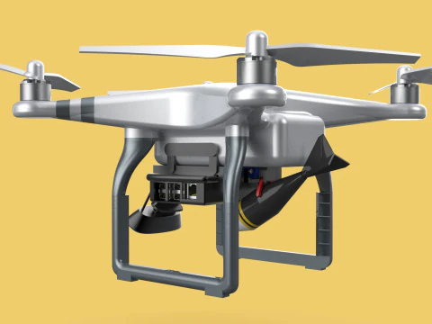 UCAV MILITARY DRONE QUADCOPTER MISSILE TORPEDO ANTI-TANK BOMBER 3D Model