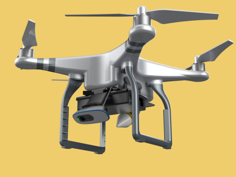 UCAV MILITARY DRONE QUADCOPTER MISSILE TORPEDO ANTI-TANK BOMBER Modello 3D