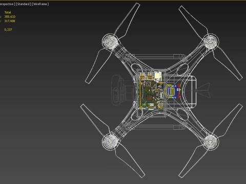 UCAV MILITARY DRONE QUADCOPTER MISSILE TORPEDO ANTI-TANK BOMBER 3D Model