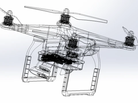 UCAV MILITARY DRONE QUADCOPTER MISSILE TORPEDO ANTI-TANK BOMBER 3D Model