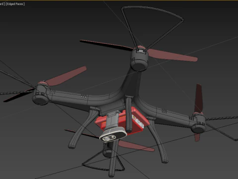 DRONE WEBCAM HD C&Acirc;MERA MOD QUADCOPTER UAV UAS A&Eacute;REA FPV RC SYMA Modelo 3D