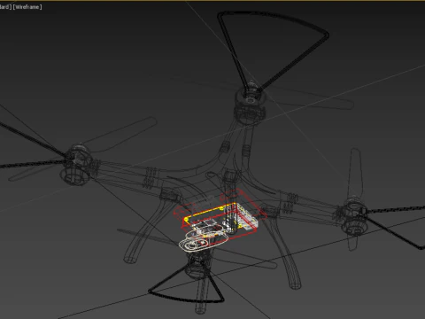 DRONE WEBCAM HD C&Acirc;MERA MOD QUADCOPTER UAV UAS A&Eacute;REA FPV RC SYMA Modelo 3D