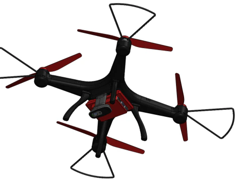 DRONE WEBCAM HD C&Acirc;MERA MOD QUADCOPTER UAV UAS A&Eacute;REA FPV RC SYMA Modelo 3D
