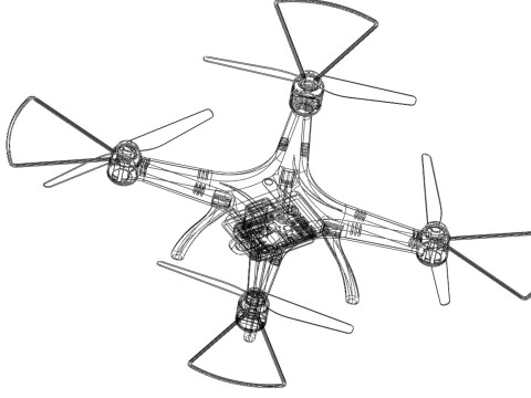 DRONE WEBCAM HD C&Acirc;MERA MOD QUADCOPTER UAV UAS A&Eacute;REA FPV RC SYMA Modelo 3D