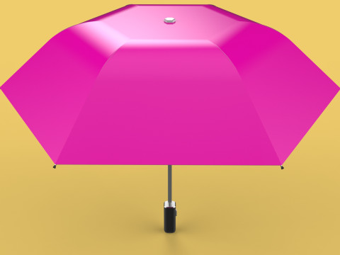 STANDARD PINK UMBRELLA FOLDING UMBRELLA AUTO OPEN CLOSE 3D Модель