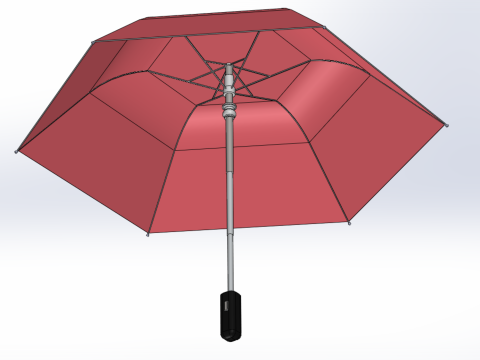 STANDARD PINK UMBRELLA FOLDING UMBRELLA AUTO OPEN CLOSE 3D Модель