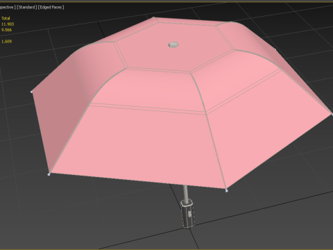 STANDARD PINK UMBRELLA FOLDING UMBRELLA AUTO OPEN CLOSE 3D Модель