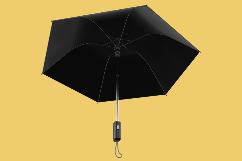 AUTOMATIC FOLDABLE FOLDING UMBRELLA BLACK ALL WEATHER COMPACT Model 3D .c4d .max .obj .3ds .fbx .stl .blend