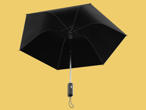 AUTOMATIC FOLDABLE FOLDING UMBRELLA BLACK ALL WEATHER COMPACT 3D Модель