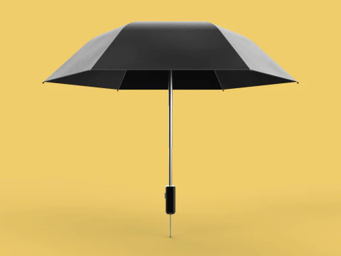 AUTOMATIC FOLDABLE FOLDING UMBRELLA BLACK ALL WEATHER COMPACT 3D Model