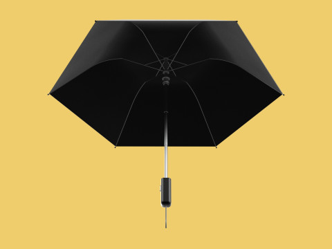 AUTOMATIC FOLDABLE FOLDING UMBRELLA BLACK ALL WEATHER COMPACT Model 3D